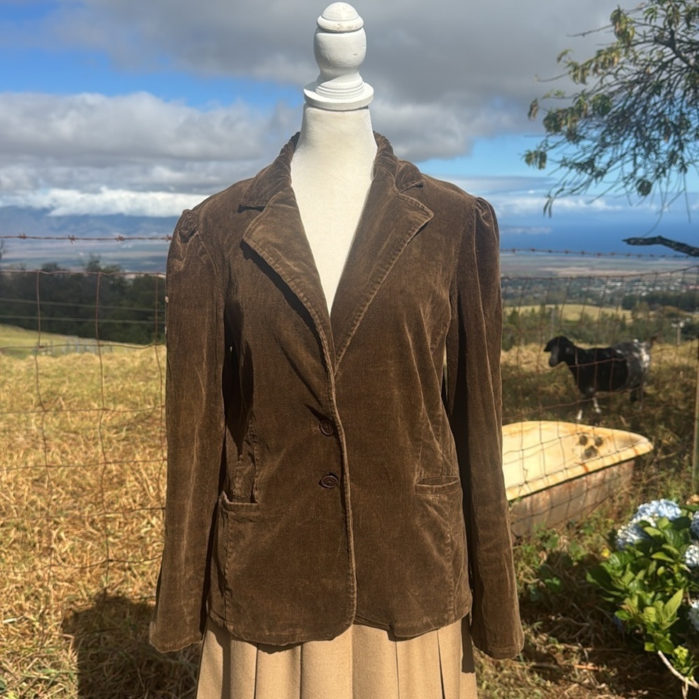 Y2K Retro Western Brown heritage Corduroy Blazer Large